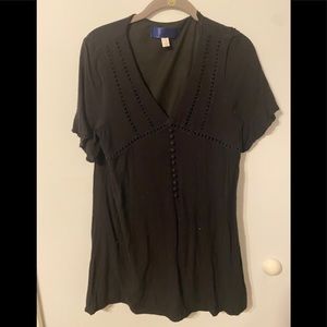 Black short sleeve shift dress